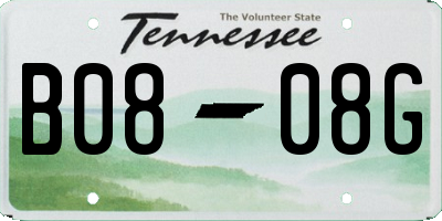 TN license plate B0808G