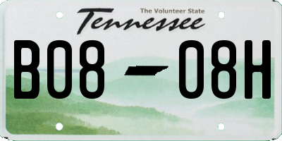 TN license plate B0808H