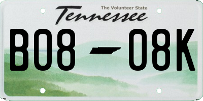 TN license plate B0808K