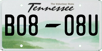 TN license plate B0808U