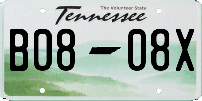 TN license plate B0808X