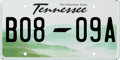 TN license plate B0809A
