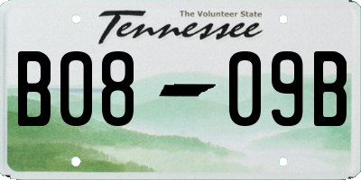 TN license plate B0809B