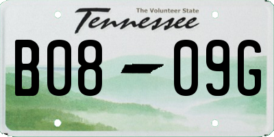 TN license plate B0809G