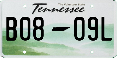TN license plate B0809L