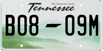 TN license plate B0809M