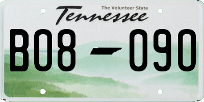 TN license plate B0809O