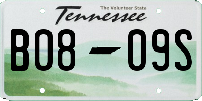 TN license plate B0809S