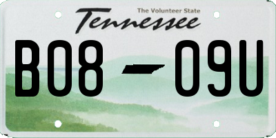 TN license plate B0809U