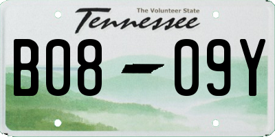 TN license plate B0809Y