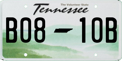 TN license plate B0810B
