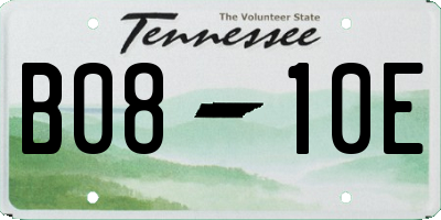 TN license plate B0810E