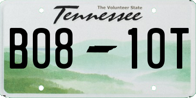 TN license plate B0810T