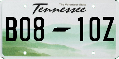 TN license plate B0810Z