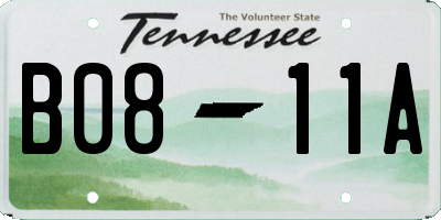 TN license plate B0811A
