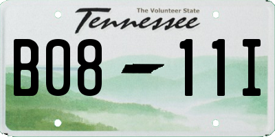 TN license plate B0811I