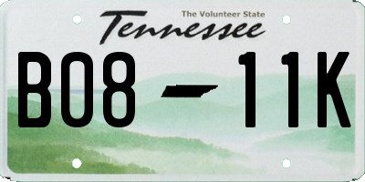 TN license plate B0811K