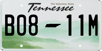 TN license plate B0811M
