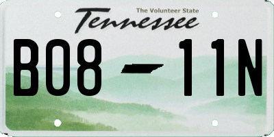TN license plate B0811N
