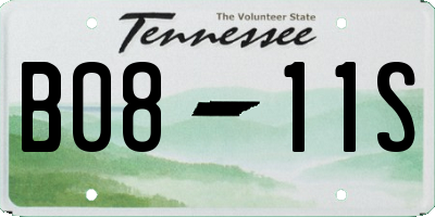 TN license plate B0811S