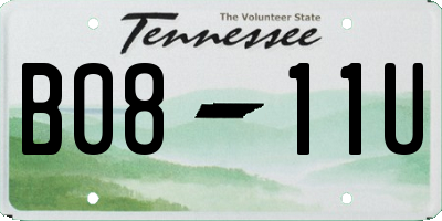 TN license plate B0811U