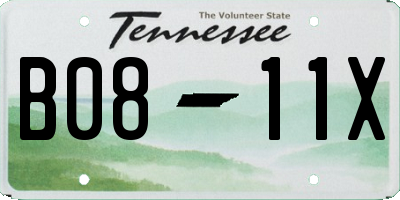 TN license plate B0811X