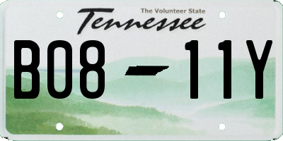 TN license plate B0811Y