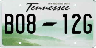 TN license plate B0812G