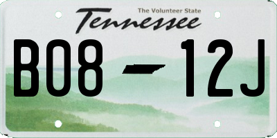 TN license plate B0812J