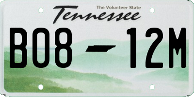 TN license plate B0812M