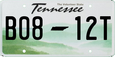 TN license plate B0812T