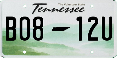 TN license plate B0812U