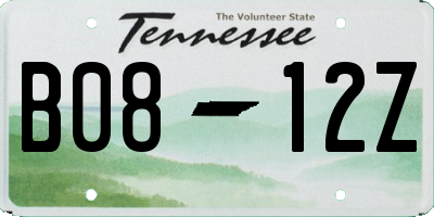 TN license plate B0812Z