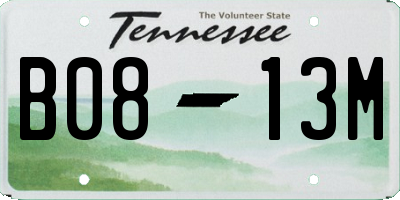 TN license plate B0813M