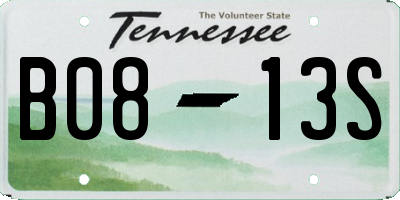 TN license plate B0813S