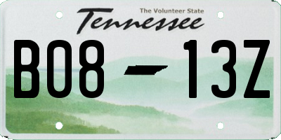 TN license plate B0813Z