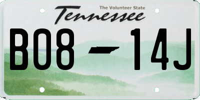 TN license plate B0814J