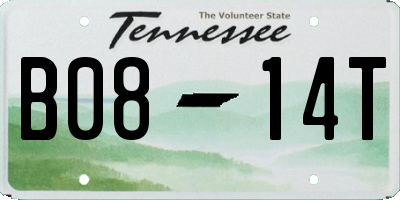 TN license plate B0814T