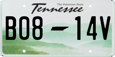 TN license plate B0814V