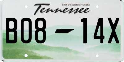 TN license plate B0814X