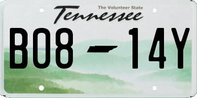 TN license plate B0814Y