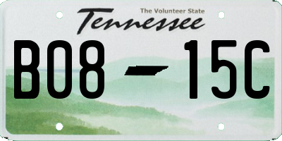 TN license plate B0815C