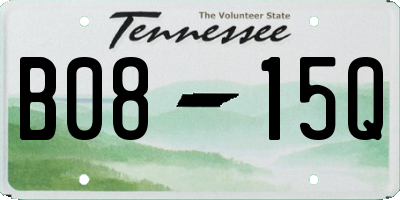 TN license plate B0815Q