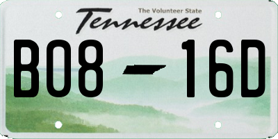 TN license plate B0816D