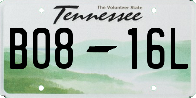 TN license plate B0816L