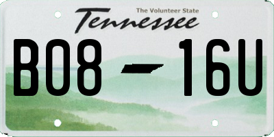 TN license plate B0816U