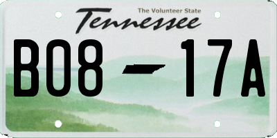 TN license plate B0817A