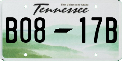 TN license plate B0817B
