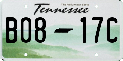 TN license plate B0817C