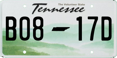 TN license plate B0817D